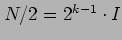 $N/2 = 2^{k-1}\cdot I$