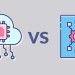Big Data icon next to Machine Learning algorithm icon to illustrate the differences between big data and what a data scientist does