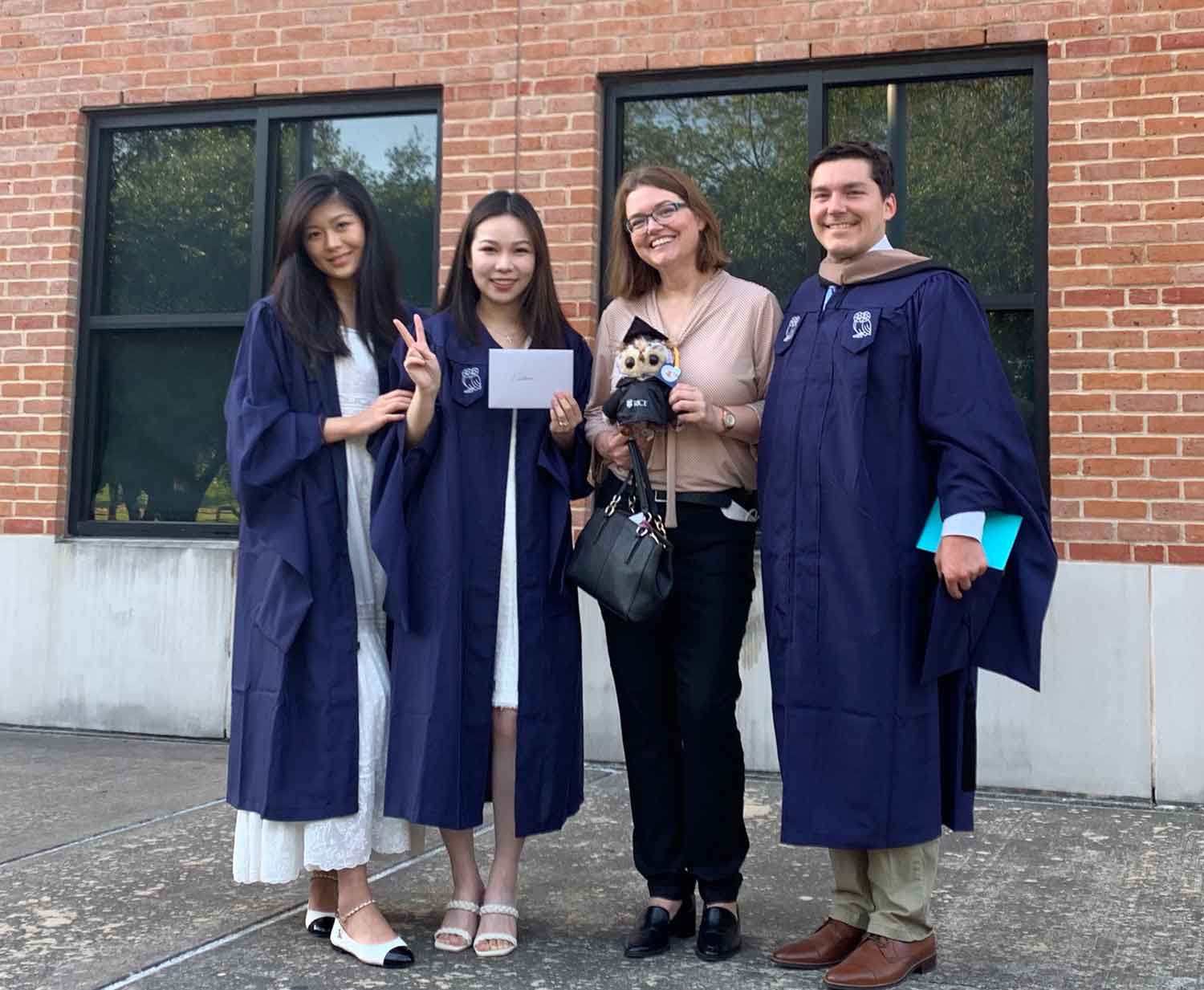 Photo of students graduating from the Master of Computer Science Program at Rice University.